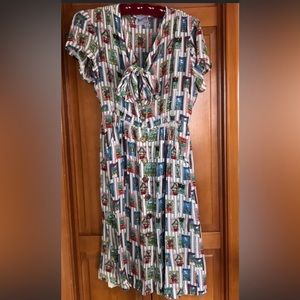 1960s Novelty Print Surrey Classic Vintage Dress